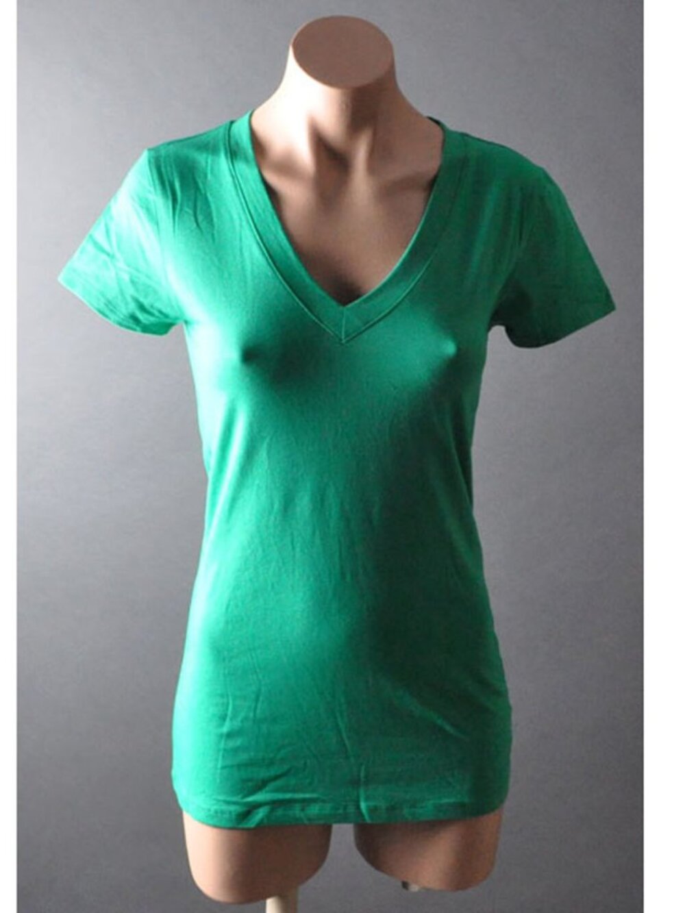 Green Casual Holiday Summer Sport Exercise V-Neck Short Sleeve T-Shirt Tee Top